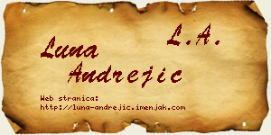 Luna Andrejić vizit kartica